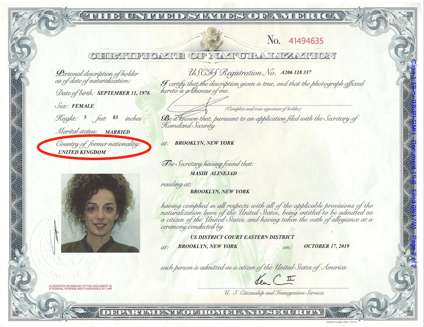 alinejad_us_naturalisation_documnet