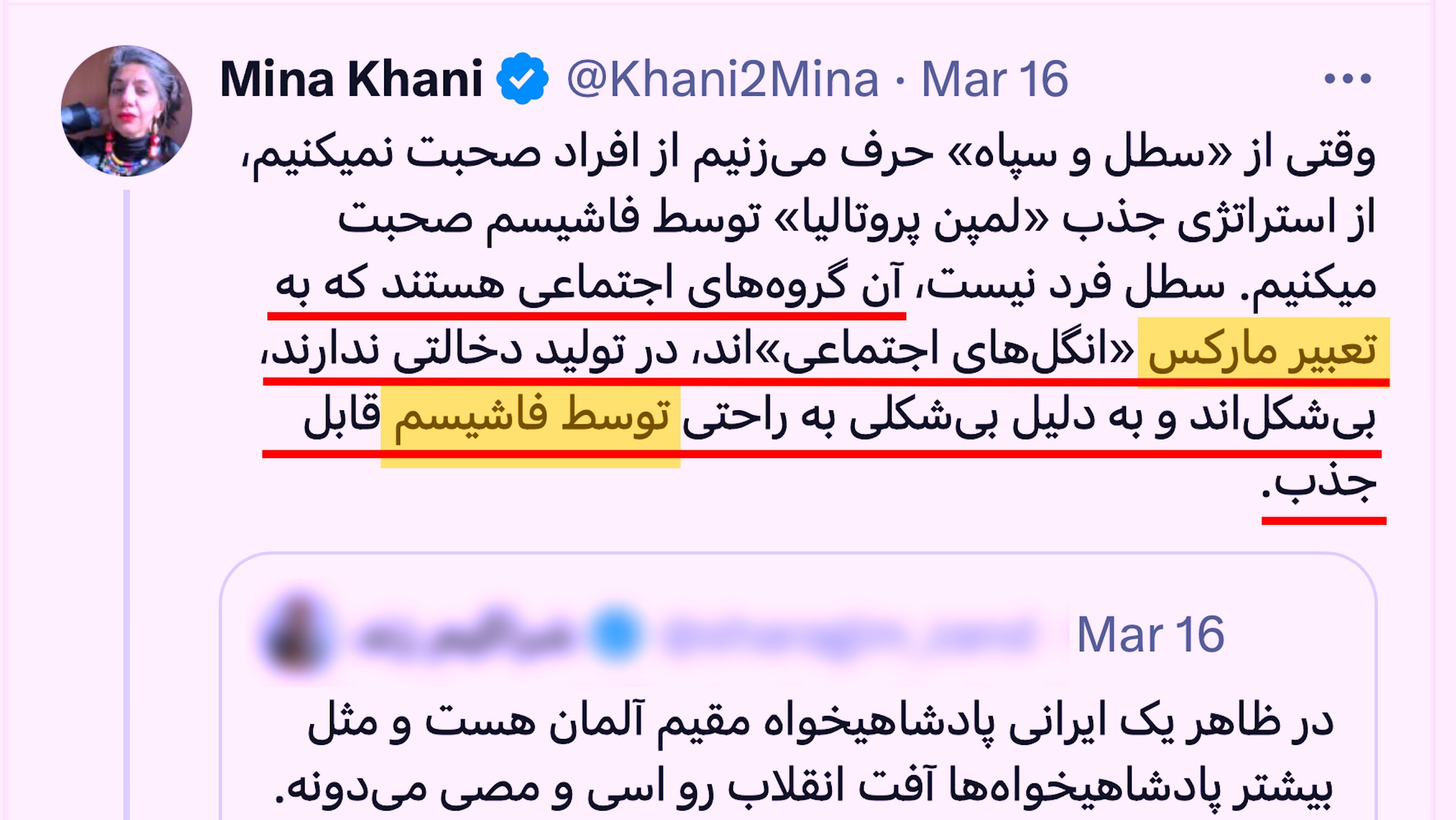 mina_khani_twitter_comment_and_false_claim