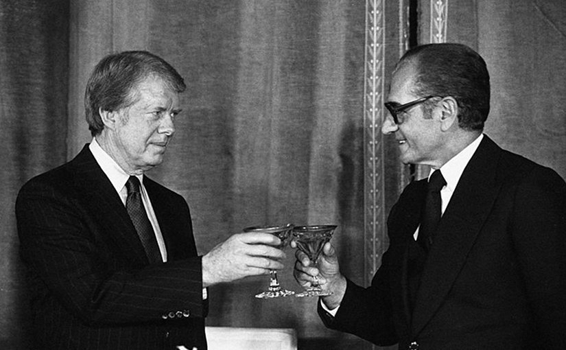 two faced jimmy carter with shah of iran